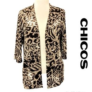 3/$15 CHICOS Animal Print cardigan